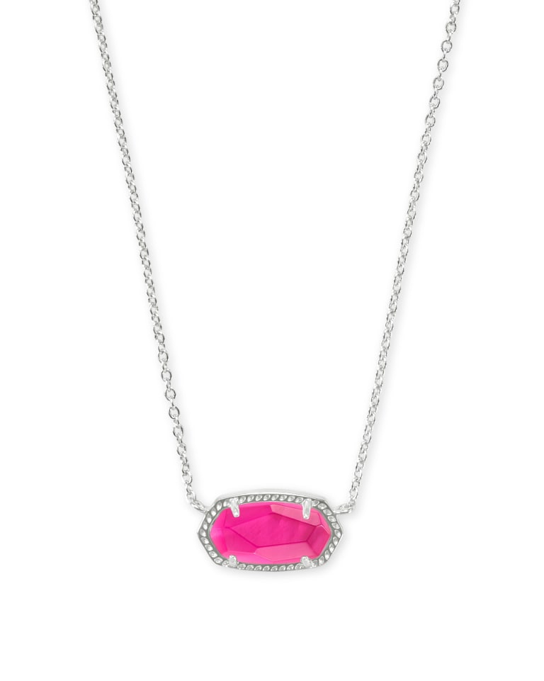 Kendra Scott Elisa Short Pendant Necklace | Silver & Azalea Illusion - Juli's Wearable Art