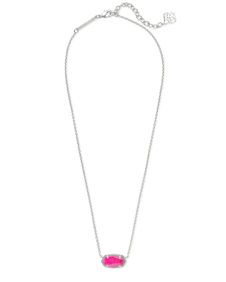 Kendra Scott Elisa Short Pendant Necklace | Silver & Azalea Illusion - Juli's Wearable Art