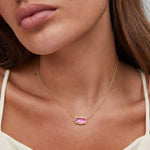 Kendra Scott Elisa Short Pendant Necklace | Silver & Azalea Illusion - Juli's Wearable Art