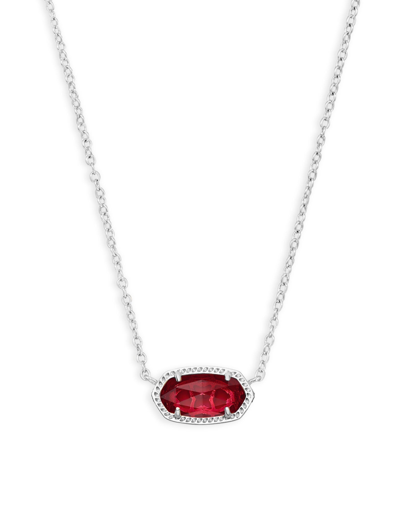 Kendra Scott Elisa Short Pendant Necklace - Silver & Clear Berry - Juli's Wearable Art