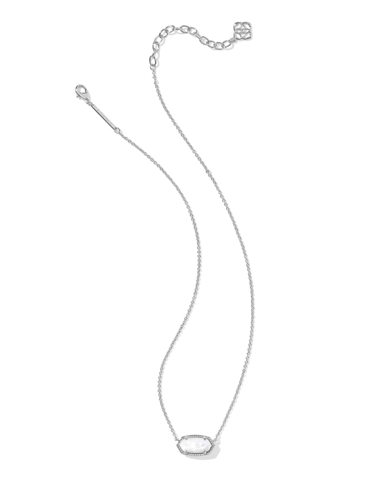 Kendra Scott Elisa Short Pendant Necklace | Silver & Ivory Mother of Pearl - Juli's Wearable Art
