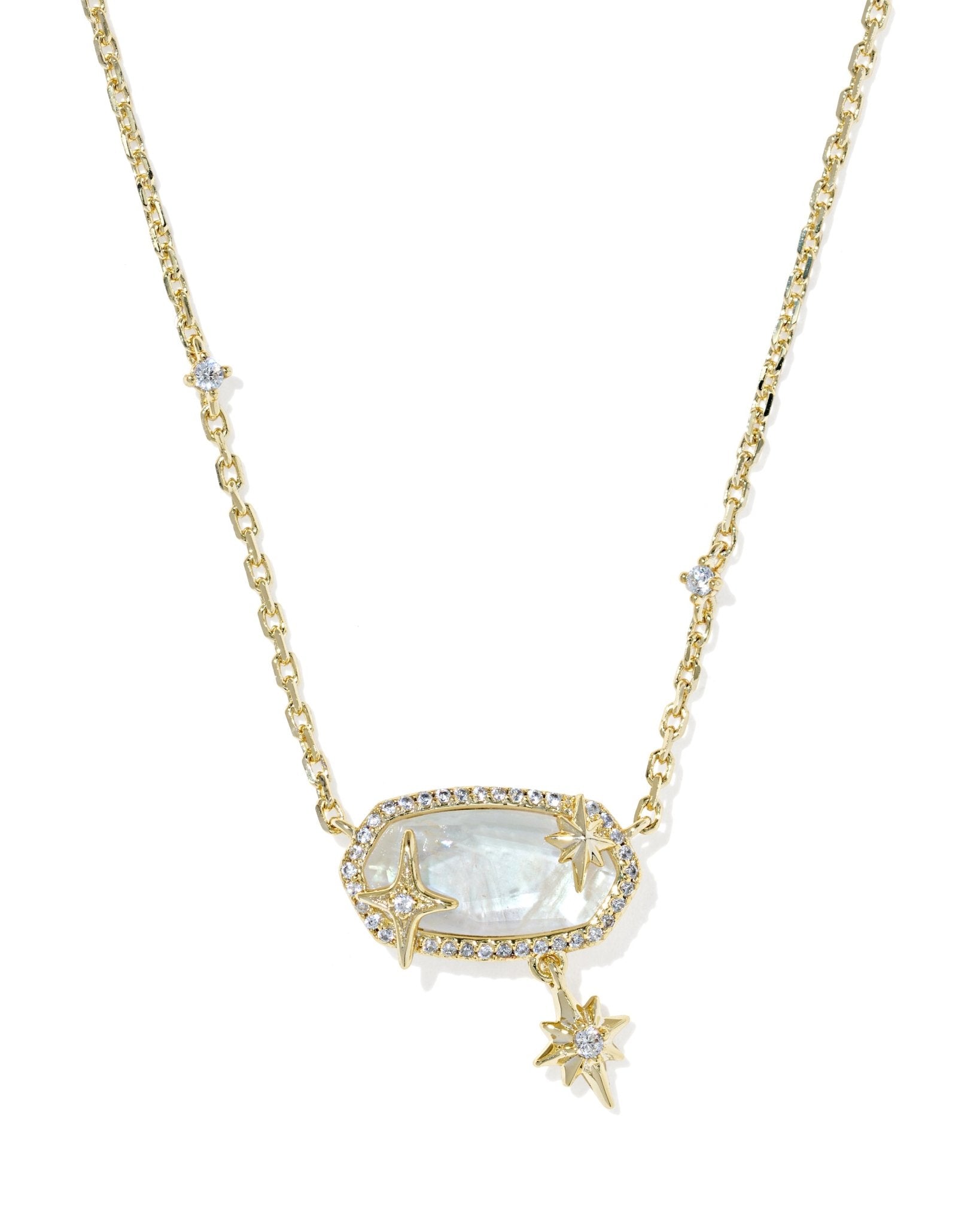 Kendra Scott Elisa Star Short Pendant Necklace | Gold Crystal Ivory Illusion