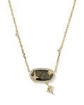 Kendra Scott Elisa Star Short Pendant Necklace | Vintage Gold Golden Obsidian