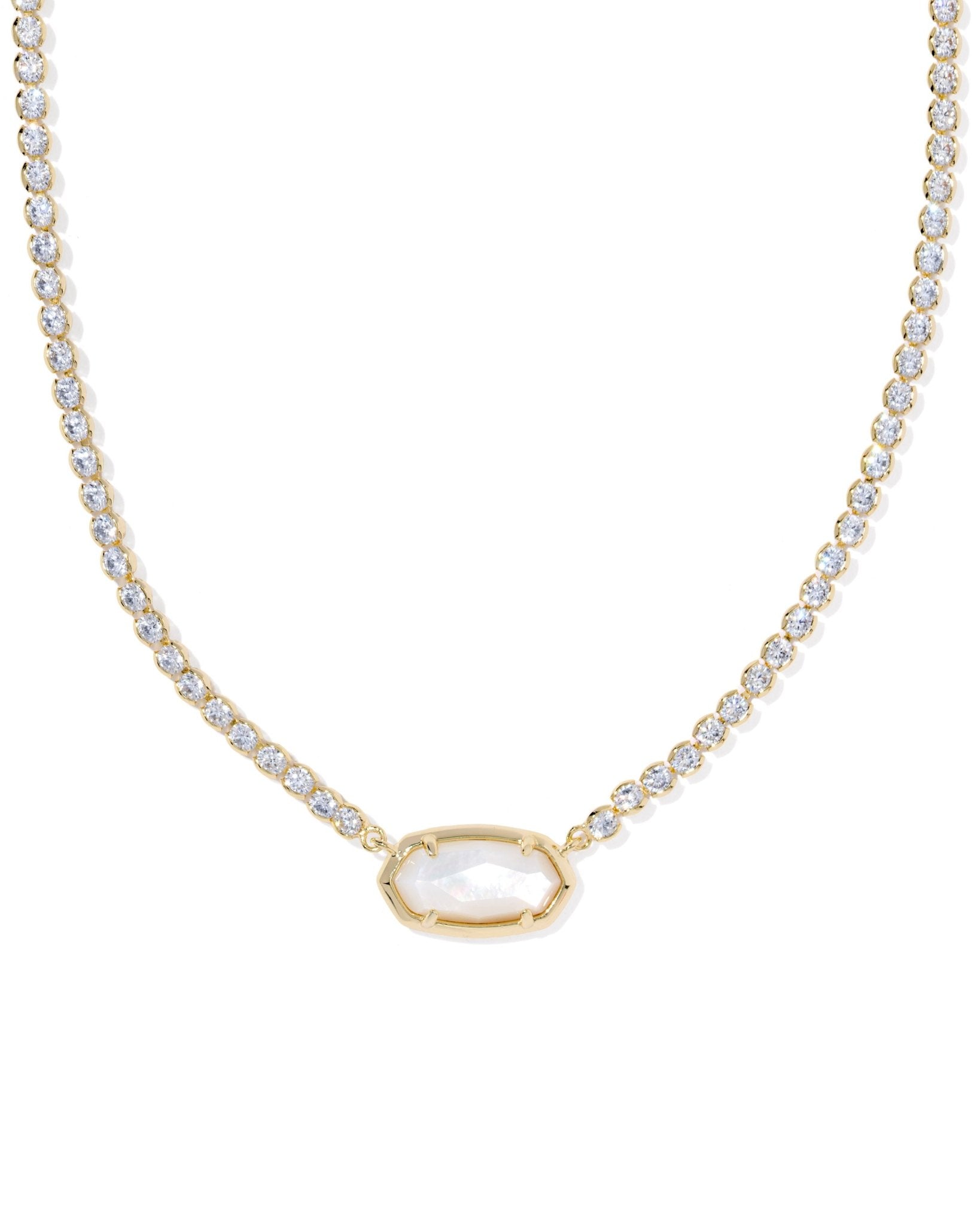 Kendra Scott Elisa Tennis Necklace | Gold & Ivory Mother of Pearl