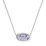 Kendra Scott Elisa USA Short Pendant Necklace | Silver | Red White Blue Star Illusion - Juli's Wearable Art