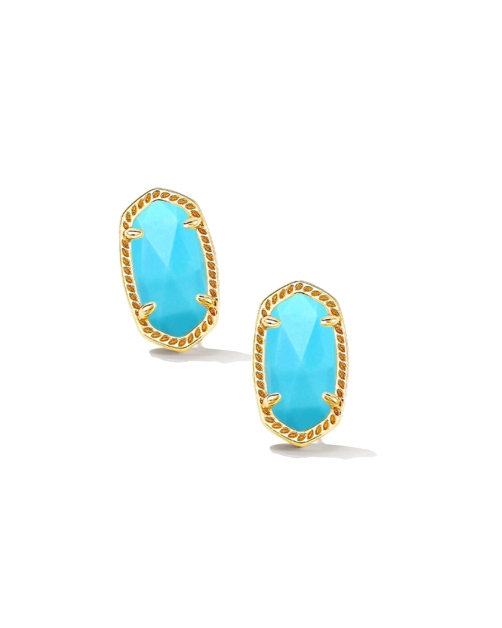 Kendra Scott Ellie Earrings in Gold Turquoise Magnesite - Juli's Wearable Art