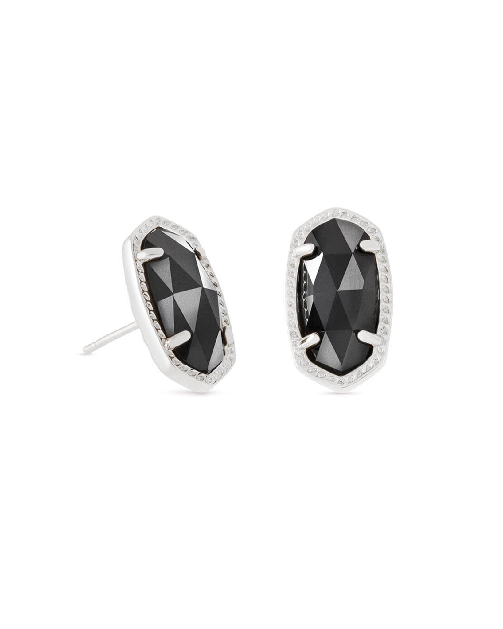 Kendra Scott Ellie Earrings - Silver & Black - Juli's Wearable Art