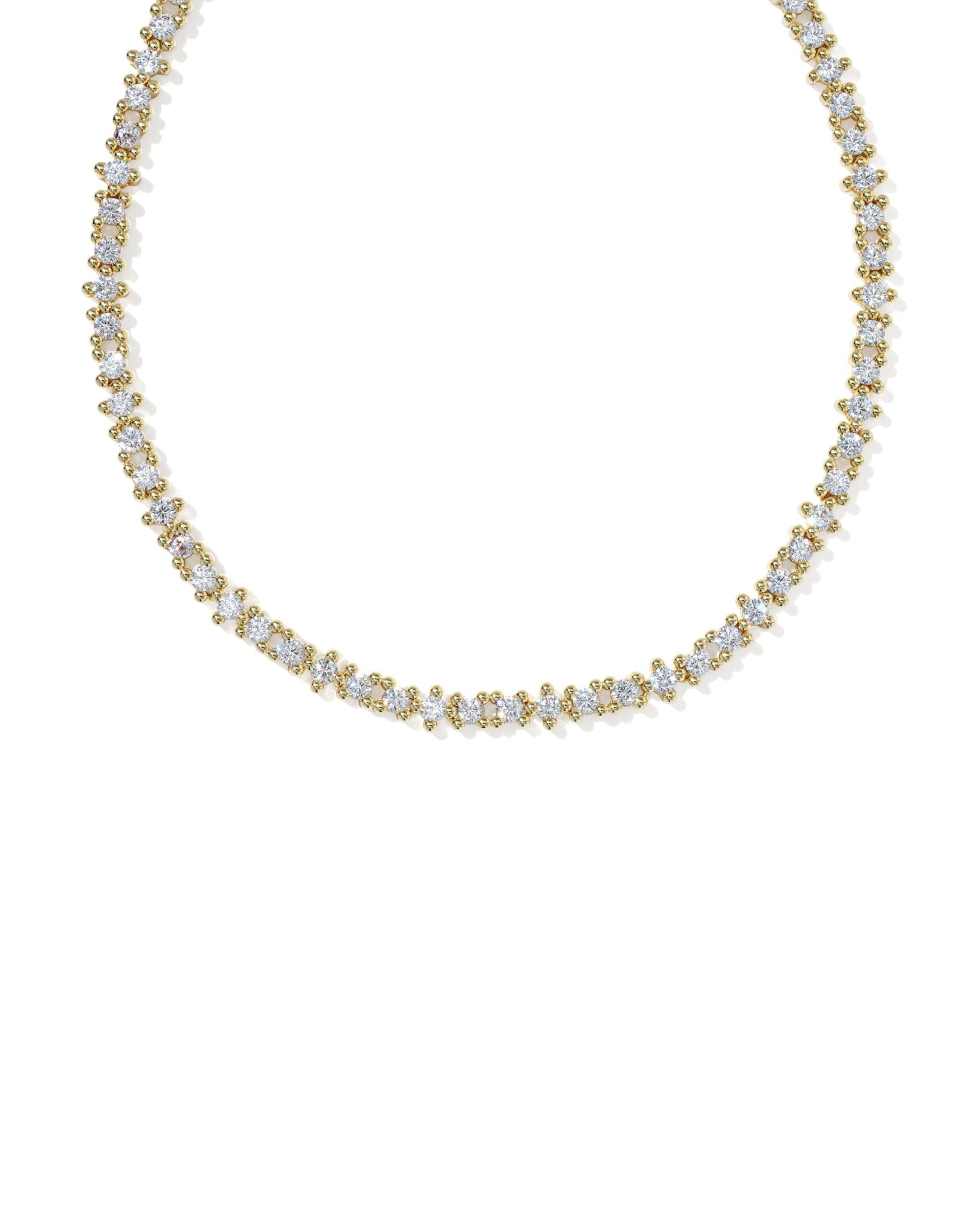 Kendra Scott Fate Tennis Necklace | Gold White CZ - Juli's Wearable Art