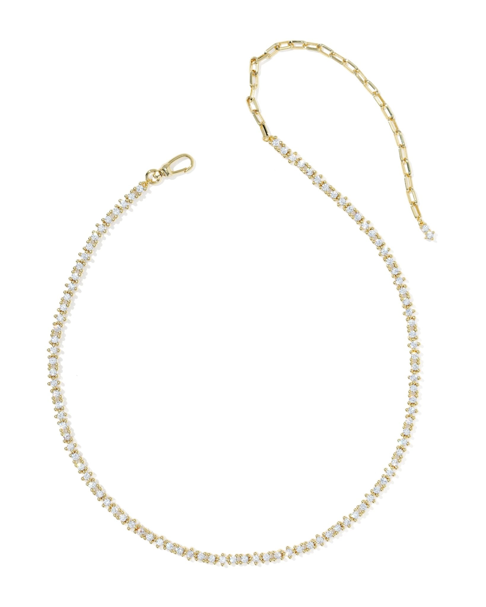 Kendra Scott Fate Tennis Necklace | Gold White CZ - Juli's Wearable Art