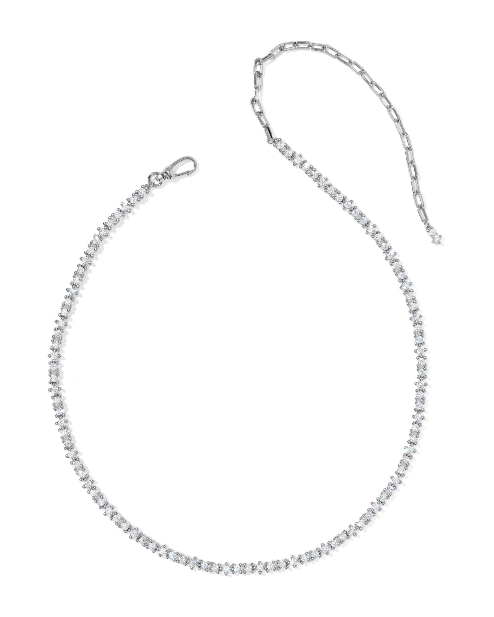 Kendra Scott Fate Tennis Necklace | Silver White CZ - Juli's Wearable Art