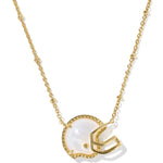 Kendra Scott Football Helmet Pendant Necklace - Gold & Ivory Mother of Pearl - Juli's Wearable Art