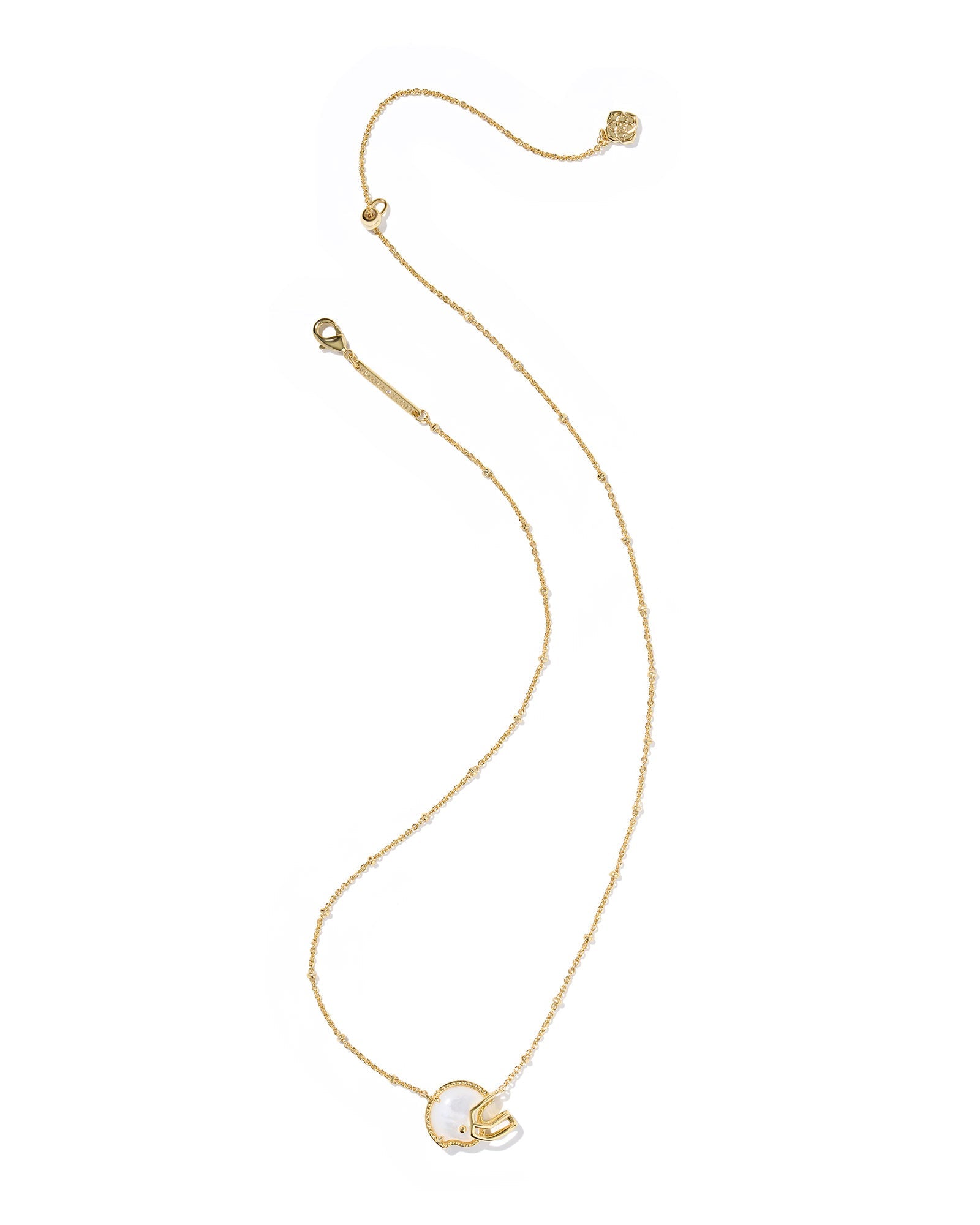 Kendra Scott Football Helmet Pendant Necklace - Gold & Ivory Mother of Pearl - Juli's Wearable Art