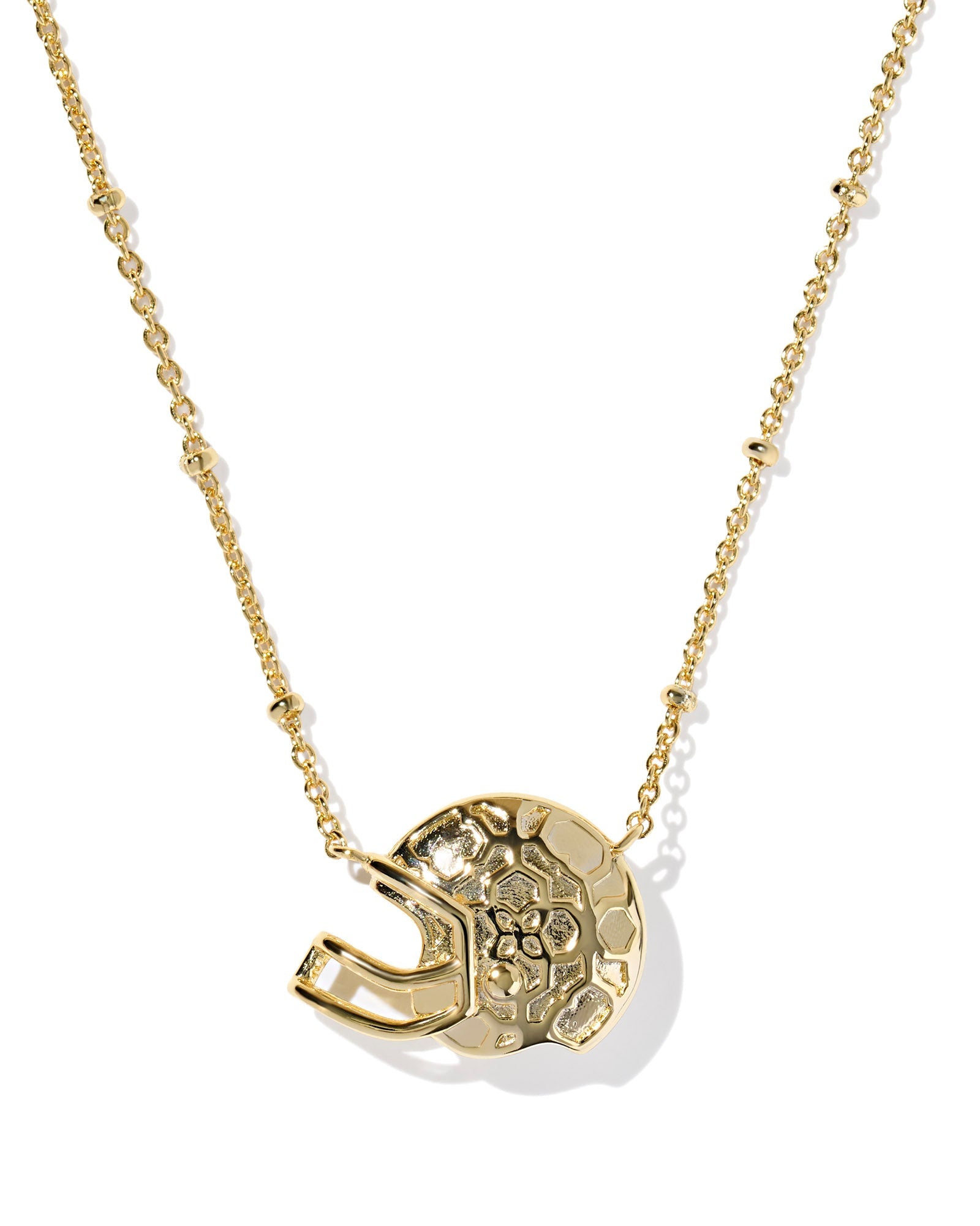 Kendra Scott Football Helmet Pendant Necklace - Gold & Ivory Mother of Pearl - Juli's Wearable Art