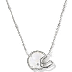 Kendra Scott Football Helmet Pendant Necklace - Silver & Ivory Mother of Pearl - Juli's Wearable Art