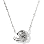 Kendra Scott Football Helmet Pendant Necklace - Silver & Ivory Mother of Pearl - Juli's Wearable Art