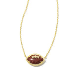 Kendra Scott Football Short Pendant Necklace in Orange Goldstone - Juli's Wearable Art