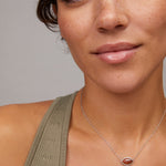 Kendra Scott Football Short Pendant Necklace - Silver & Orange Goldstone - Juli's Wearable Art