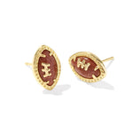 KENDRA SCOTT FOOTBALL STUD EARRINGS ORANGE GOLDSTONE - Juli's Wearable Art
