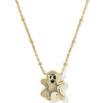 Kendra Scott Ghost Short Pendant Necklace | Gold White Glow-in-the-Dark Glass - Juli's Wearable Art