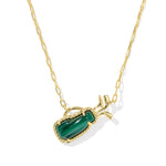 Kendra Scott Golf Pendant Necklace | Gold | Green Malachite - Juli's Wearable Art