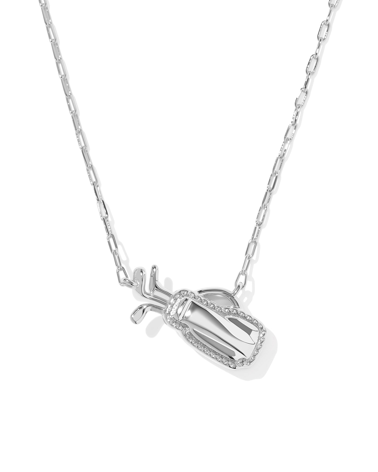 Kendra Scott Golf Pendant Necklace | Silver | Ivory MOP