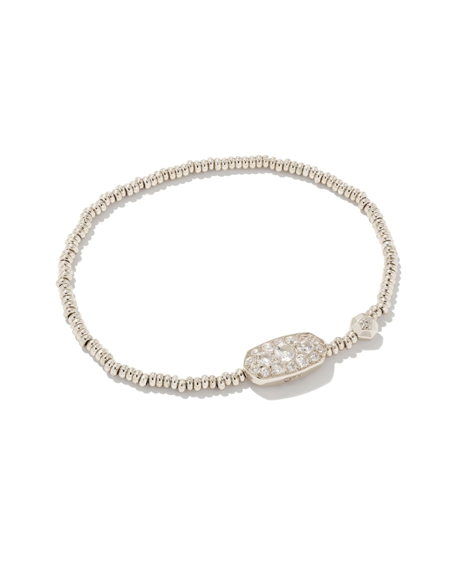 Kendra Scott Grayson Crystal Stretch Bracelet | Silver White Crystal - Juli's Wearable Art