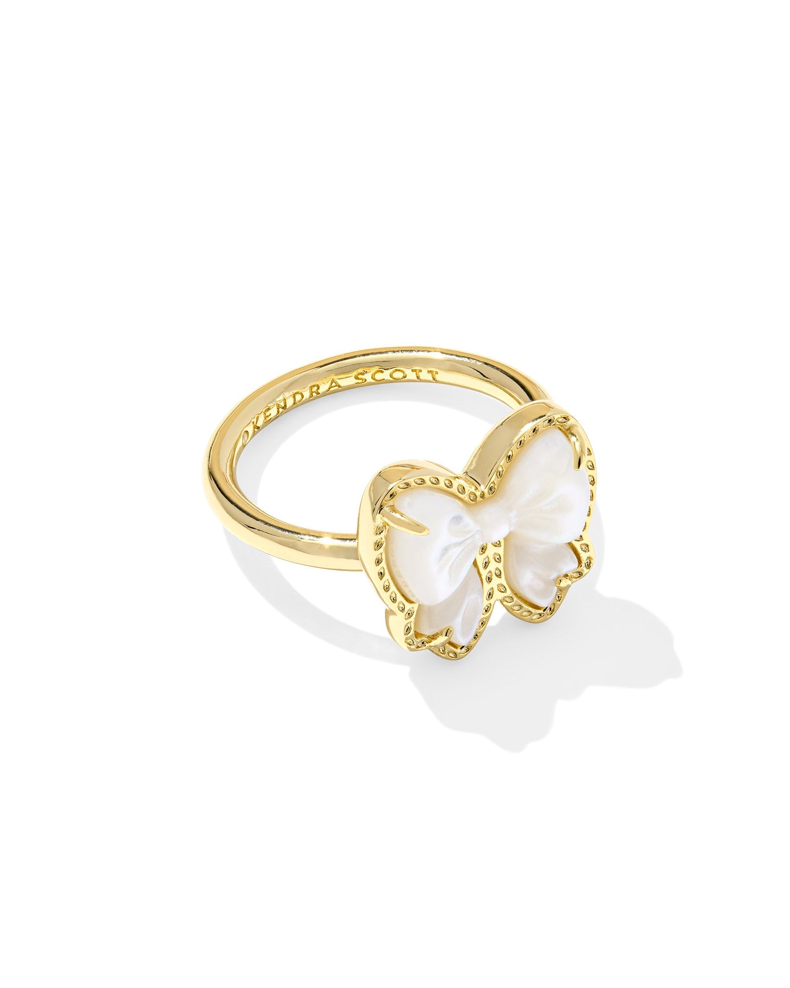 Kendra Scott Haley Bow Band Rings – Gold Ivory Mother of Pearl - Juli's Wearable Art