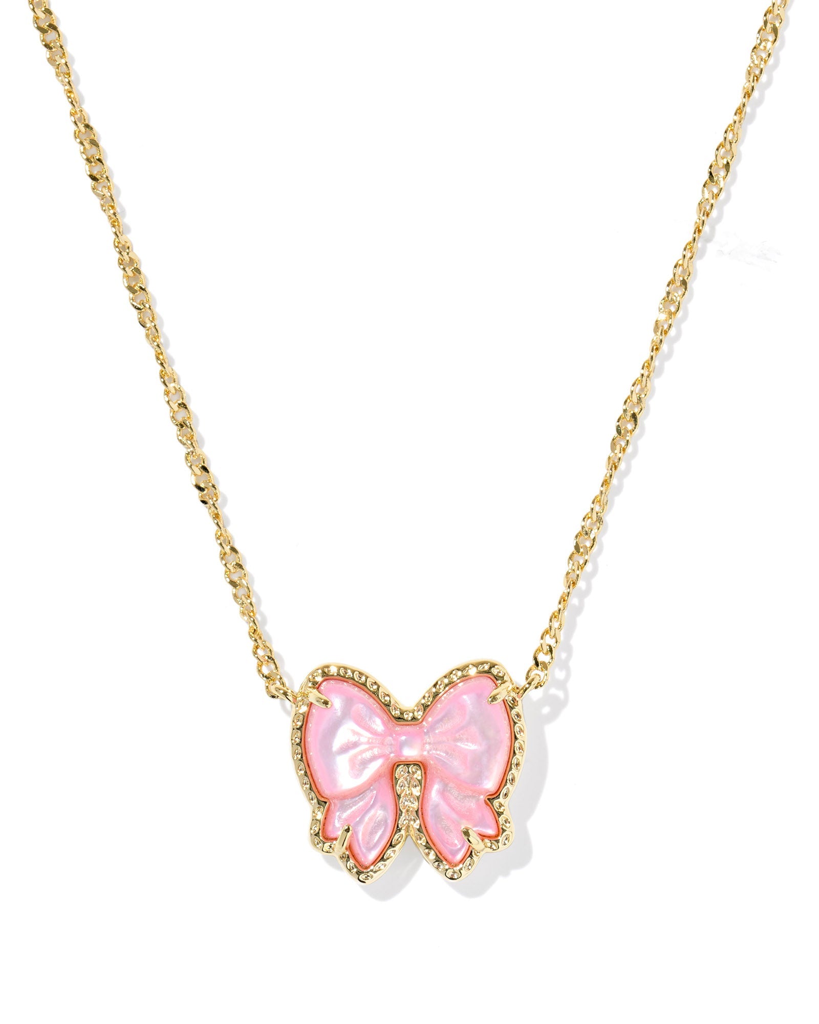 Kendra Scott Haley Bow Gold Short Pendant Necklace - Blush Mother of Pearl - Juli's Wearable Art