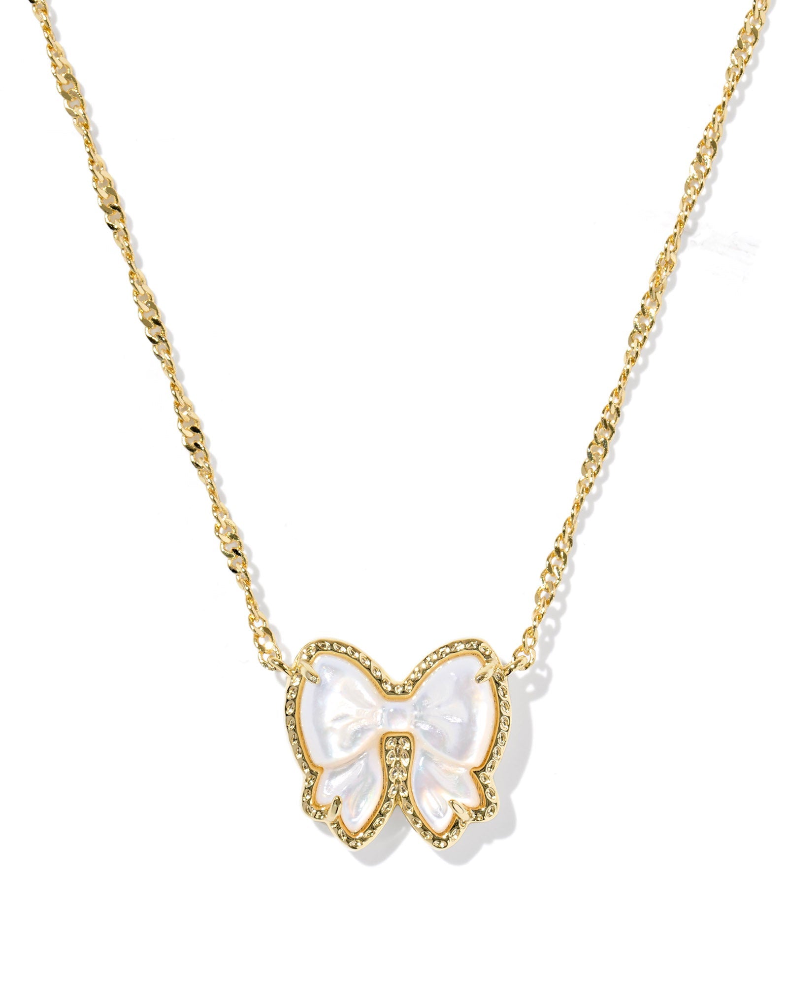 Kendra Scott Haley Bow Short Pendant Necklace – Gold Ivory Mother of Pearl - Juli's Wearable Art