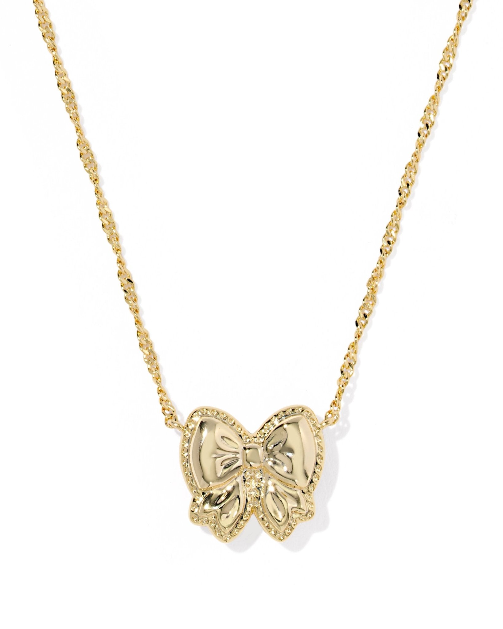 Kendra Scott Haley Bow Short Pendant Necklace – Gold Rose Violet Mother of Pearl - Juli's Wearable Art