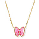 Kendra Scott Haley Bow Short Pendant Necklace – Gold Rose Violet Mother of Pearl - Juli's Wearable Art
