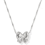 Kendra Scott Haley Bow Short Pendant Necklace – Silver Ivory Mother of Pearl - Juli's Wearable Art