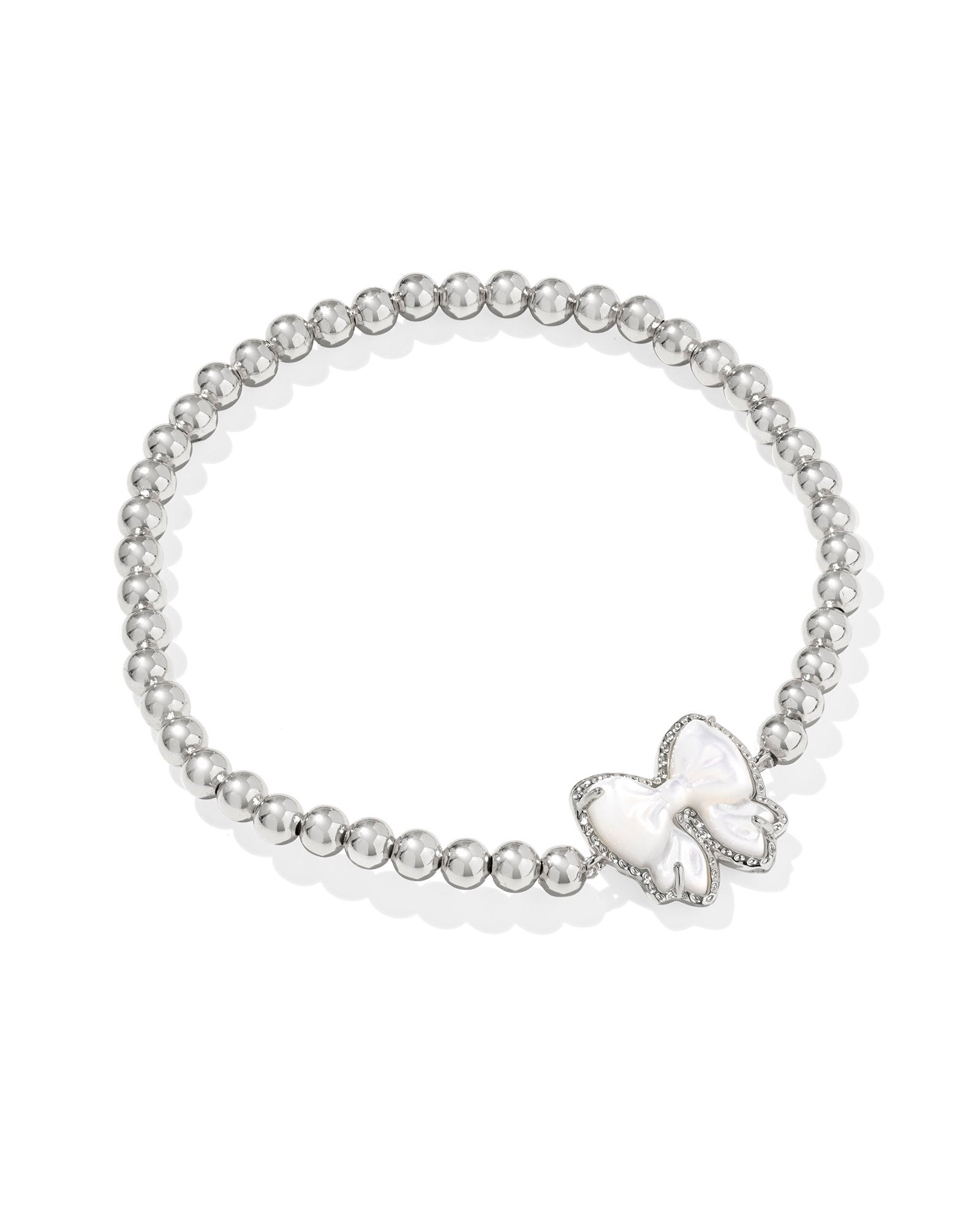 Kendra Scott Haley Bow Stretch Bracelet – Silver Ivory Mother of Pearl - Juli's Wearable Art