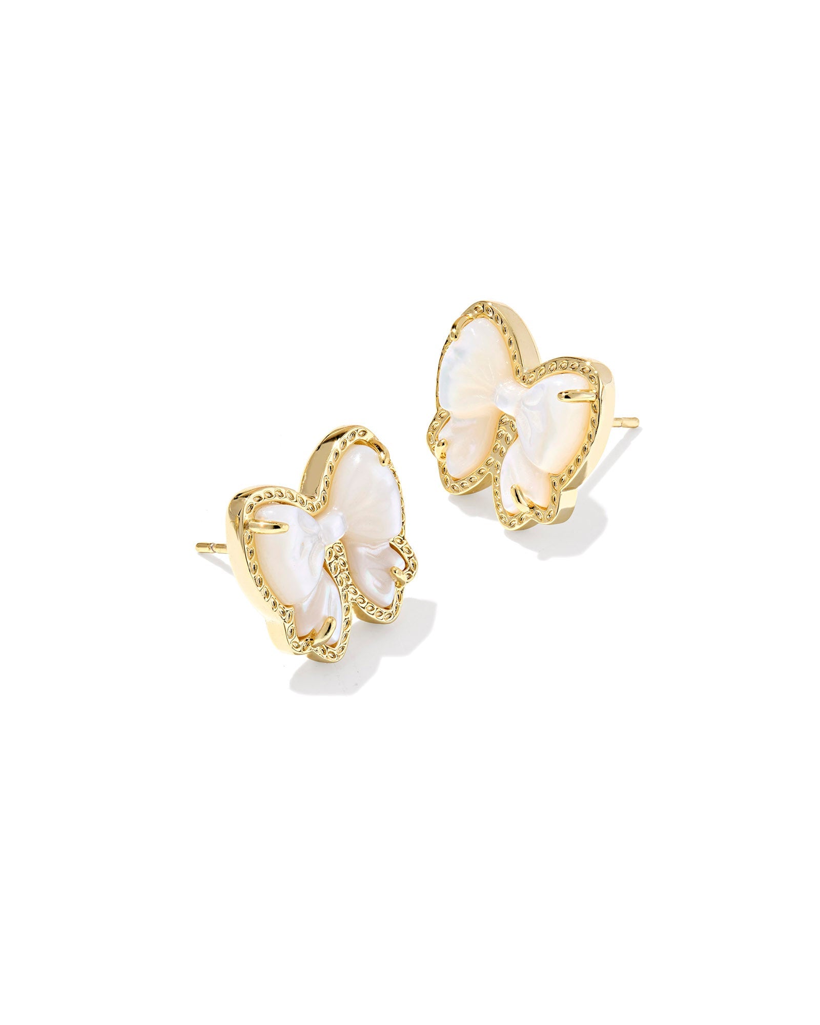Kendra Scott Haley Bow Stud Earrings – Gold Ivory Mother of Pearl - Juli's Wearable Art