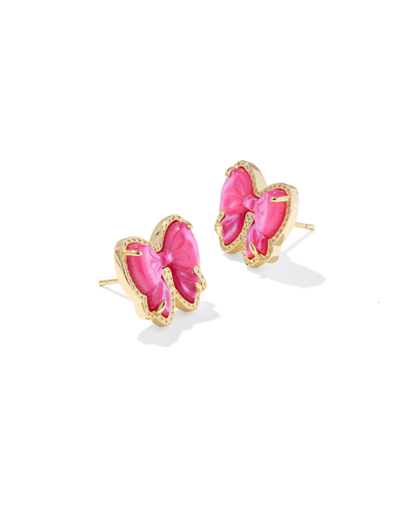 Kendra Scott Haley Bow Stud Earrings – Gold Rose Violet Mother of Pearl - Juli's Wearable Art