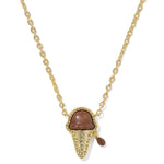Kendra Scott Ice Cream Short Pendant Necklace | Gold | Brown Magnesite - Juli's Wearable Art