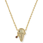 Kendra Scott Ice Cream Short Pendant Necklace | Gold | Brown Magnesite - Juli's Wearable Art