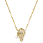 Kendra Scott Ice Cream Short Pendant Necklace | Gold | Ivory Mother of Pearl - Juli's Wearable Art