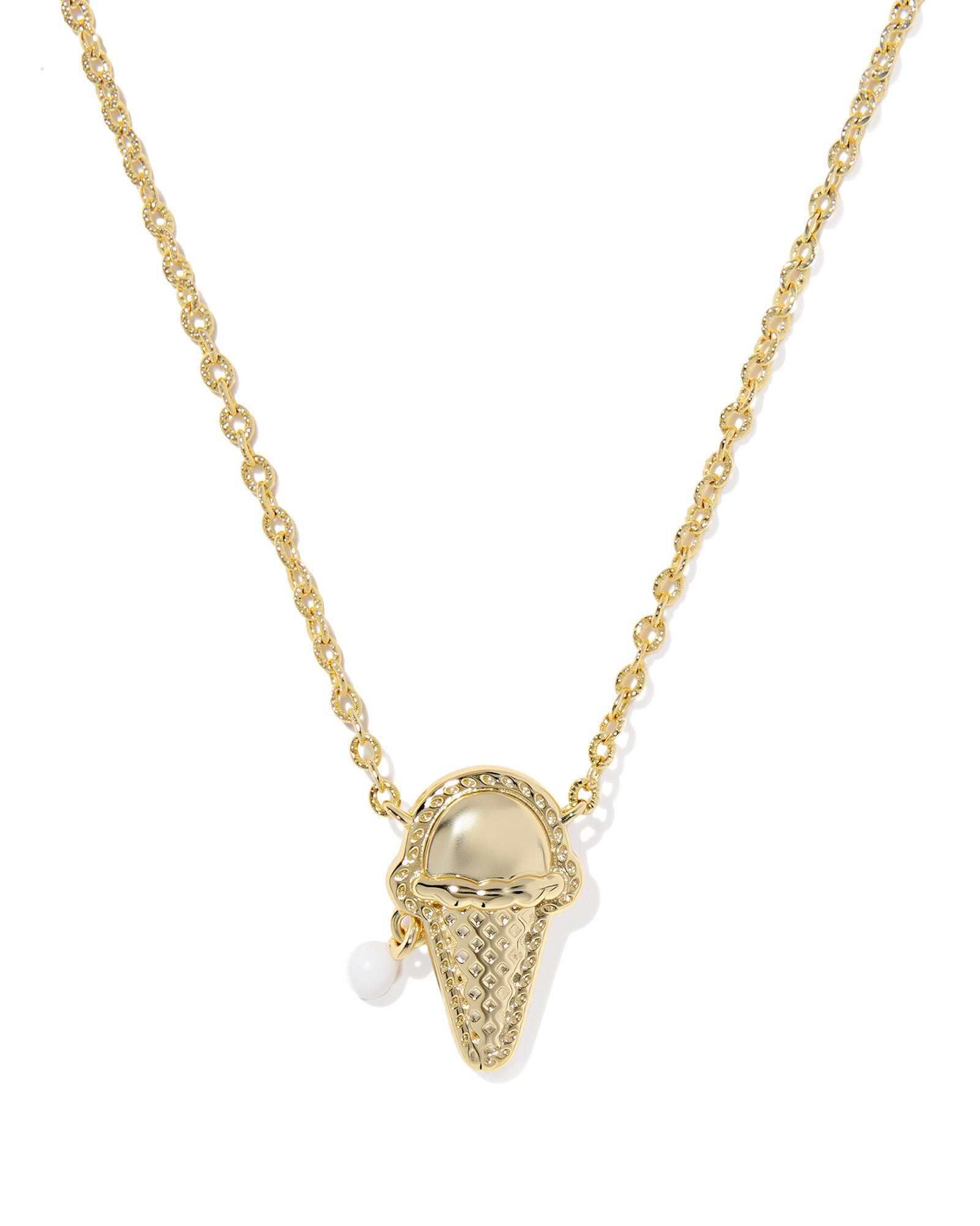 Kendra Scott Ice Cream Short Pendant Necklace | Gold | Ivory Mother of Pearl