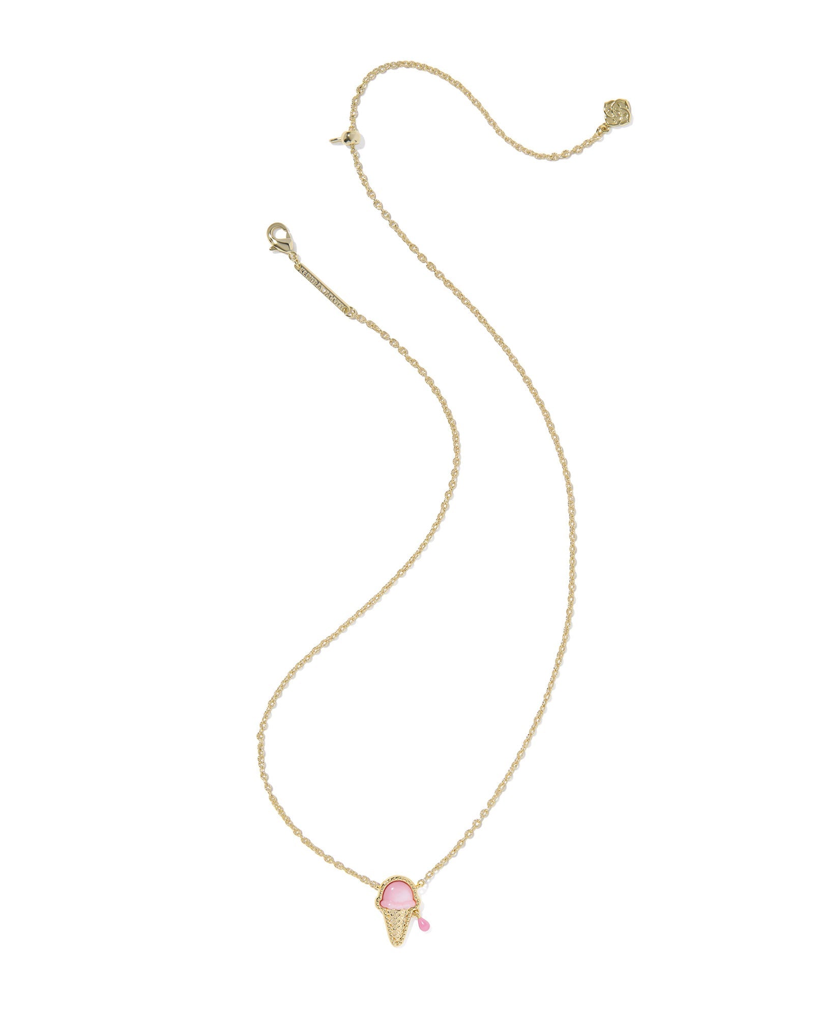 Kendra Scott Ice Cream Short Pendant Necklace | Gold | Pastel Pink Mother of Pearl - Juli's Wearable Art