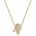 Kendra Scott Ice Cream Short Pendant Necklace | Gold | Pastel Pink Mother of Pearl - Juli's Wearable Art