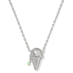 Kendra Scott Ice Cream Short Pendant Necklace | Silver | Mint Mother of Pearl - Juli's Wearable Art