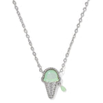 Kendra Scott Ice Cream Short Pendant Necklace | Silver | Mint Mother of Pearl - Juli's Wearable Art