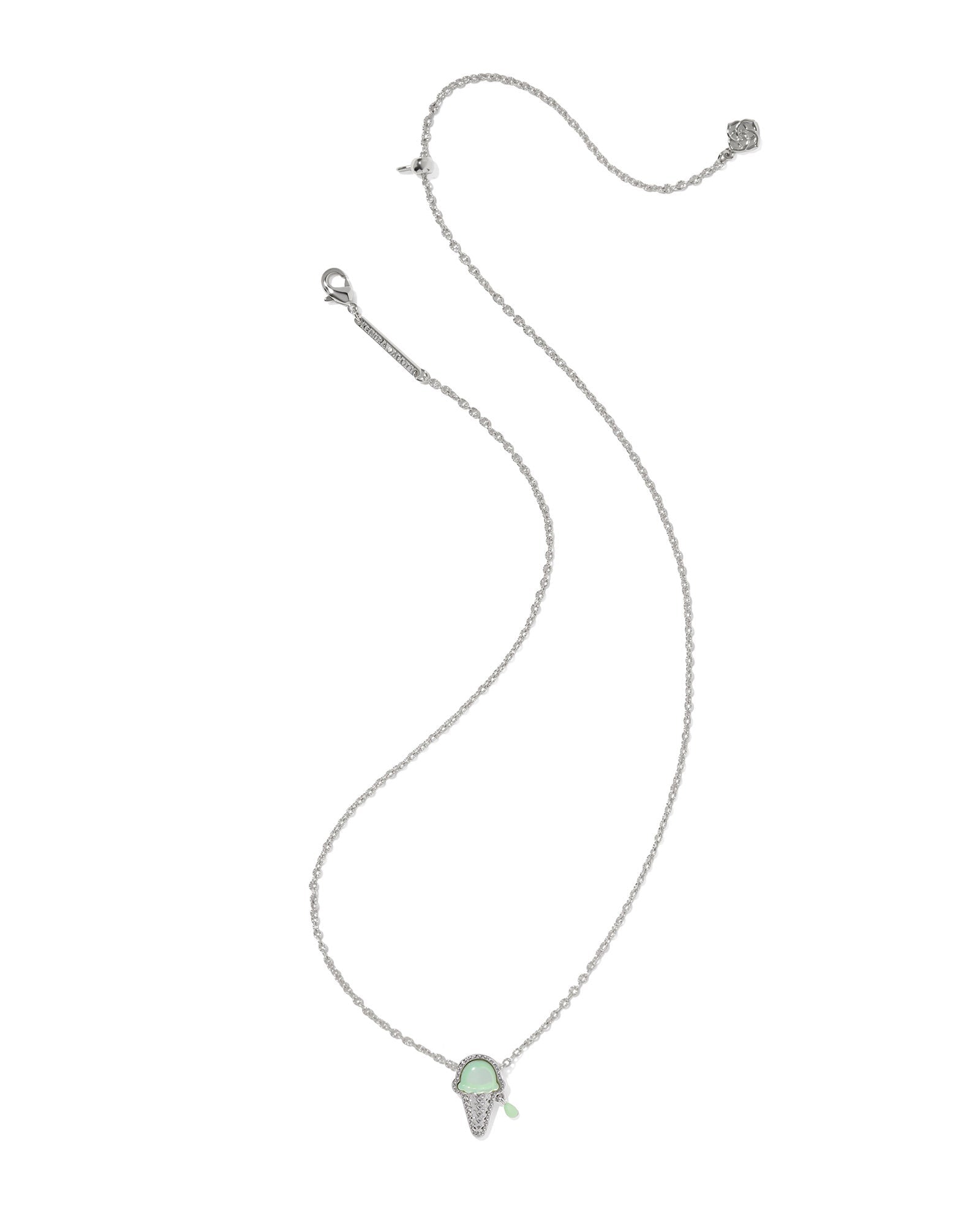 Kendra Scott Ice Cream Short Pendant Necklace | Silver | Mint Mother of Pearl - Juli's Wearable Art