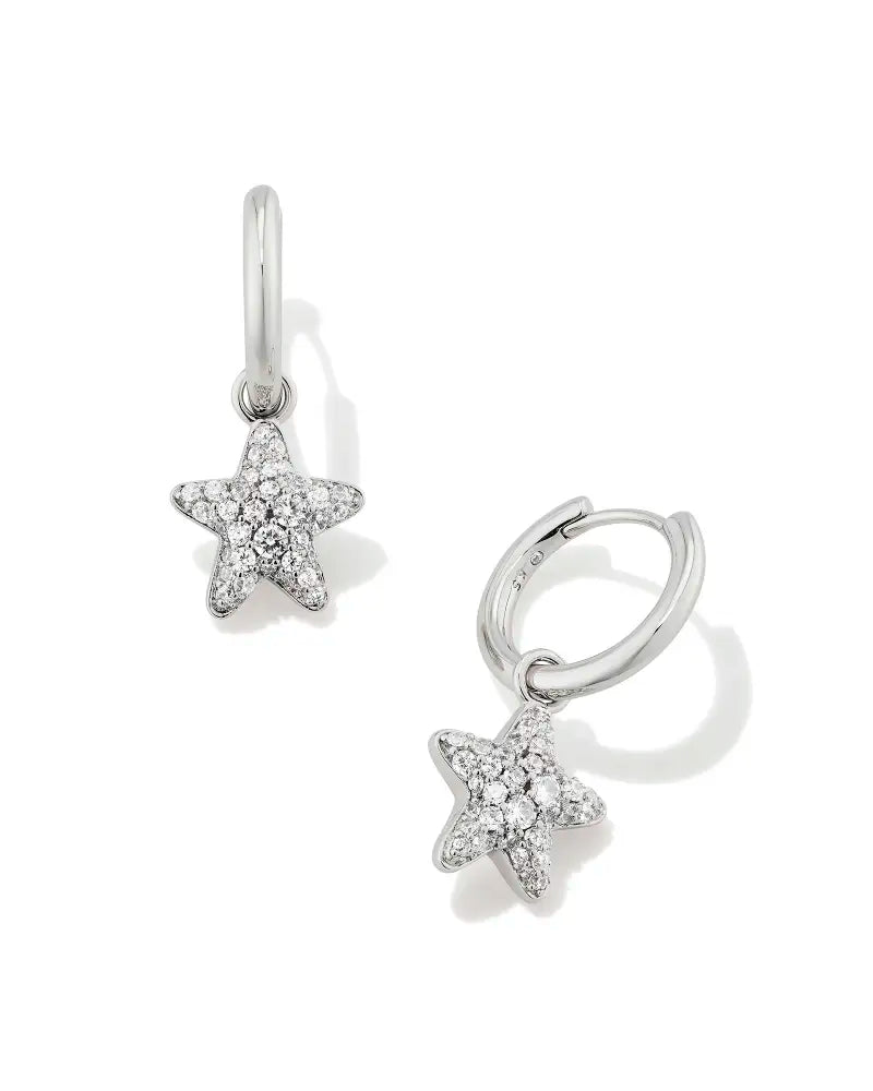 Kendra Scott Jae Small Star Crystal Star Huggie Earrings