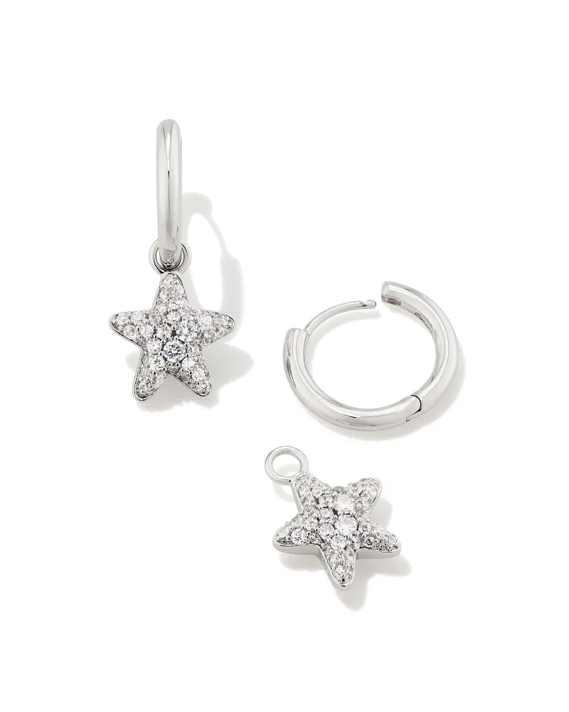 Kendra Scott Jae Small Star Crystal Star Huggie Earrings