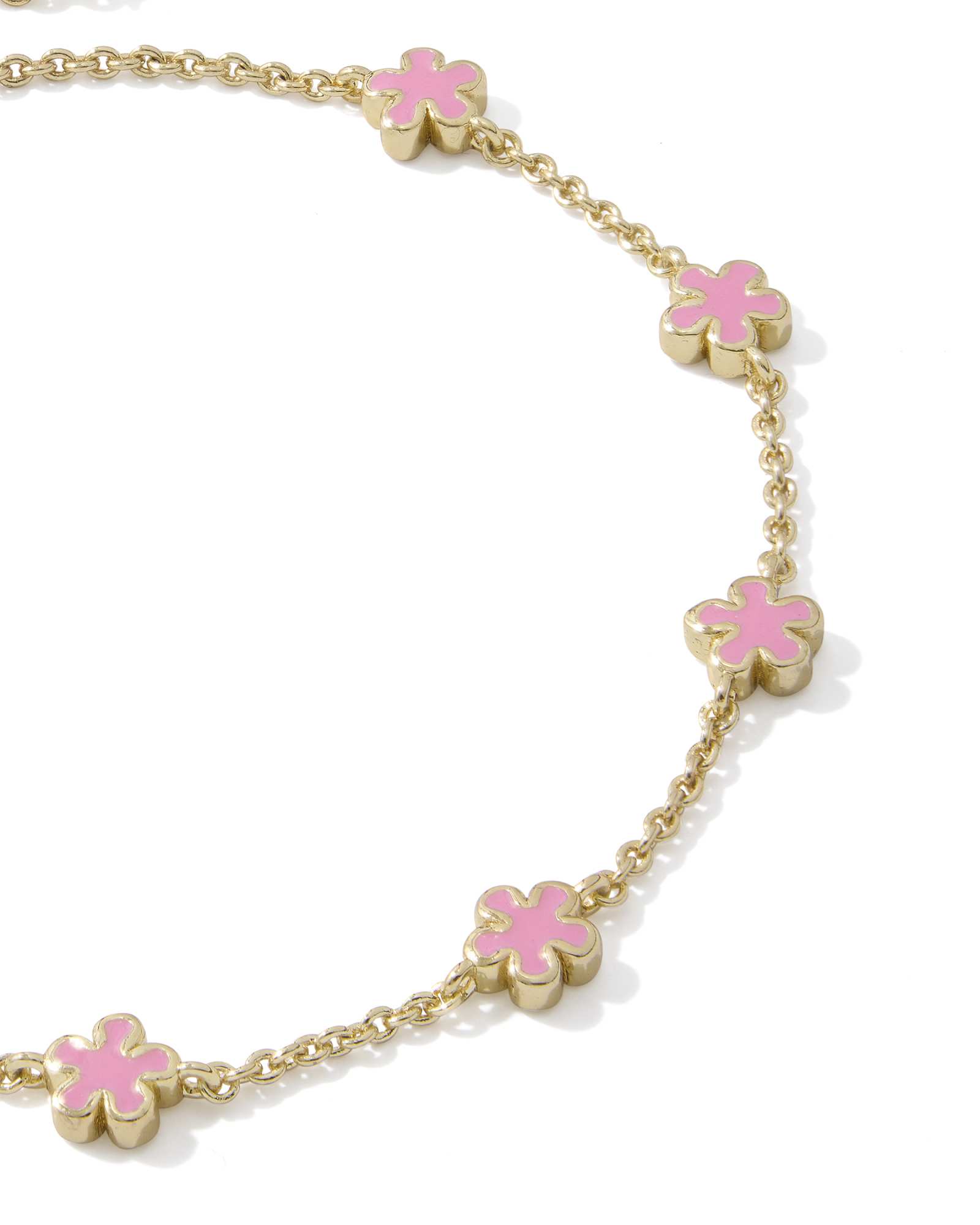 Kendra Scott Jane Delicate Chain Bracelet in Gold | Dark Pink Enamel