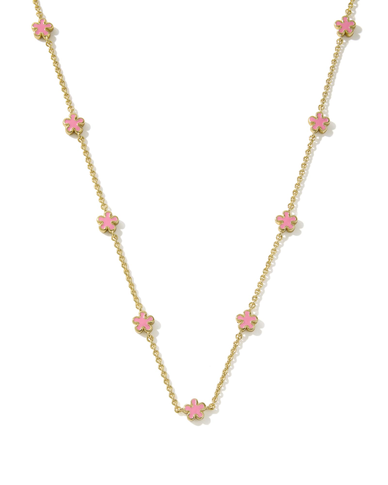 Kendra Scott Jane Strand Necklace in Gold | Dark Pink Enamel