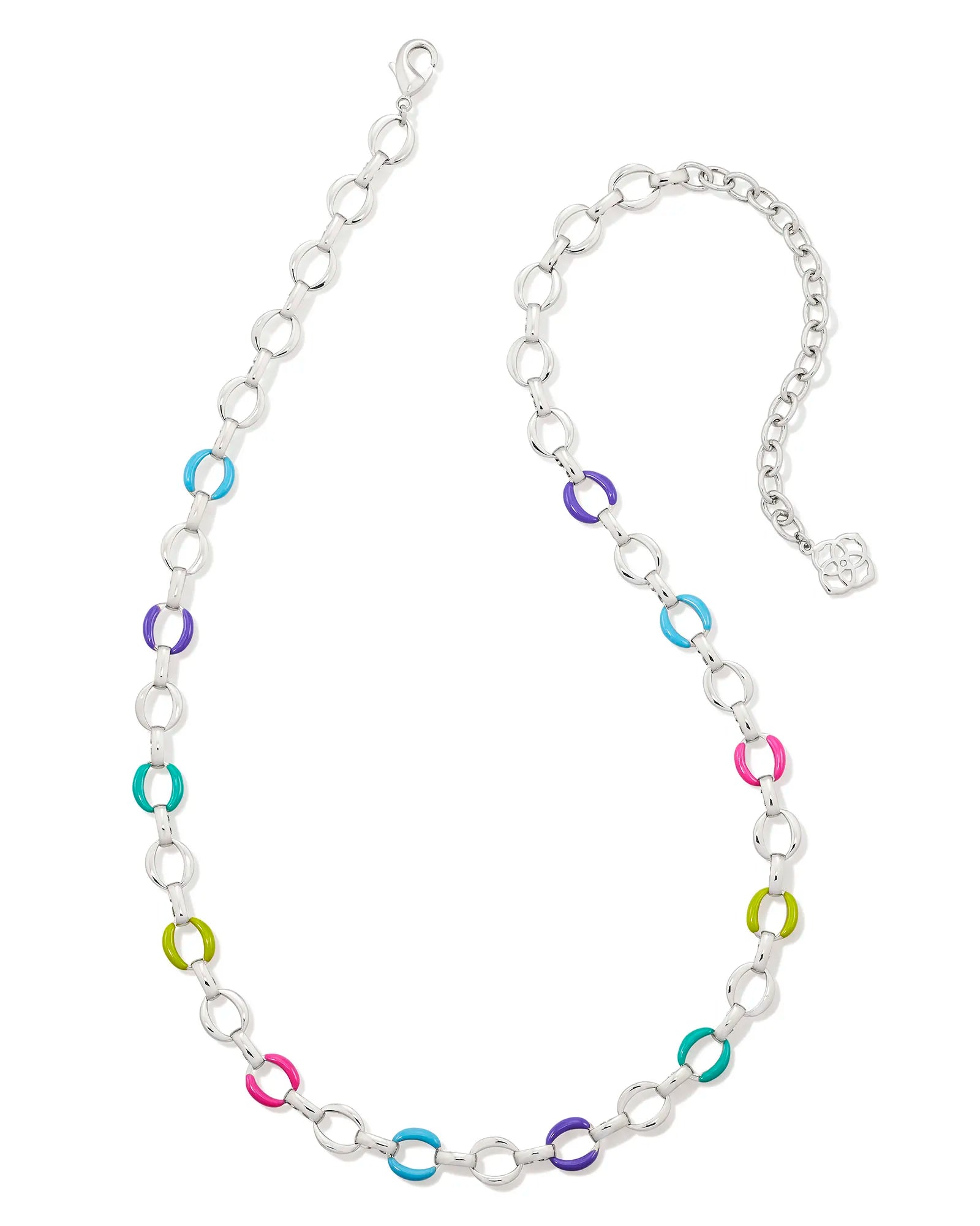 Kendra Scott Kelsey Silver Chain Multicolored Necklace