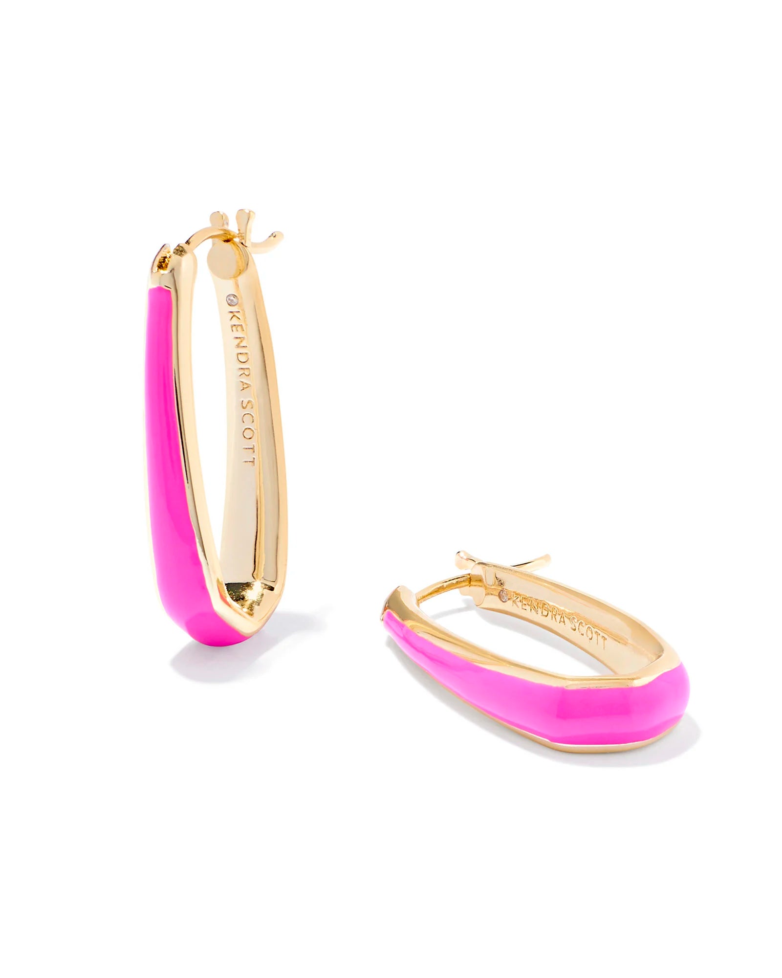 Kendra Scott Kelsey Gold & Pink Hoop Earrings